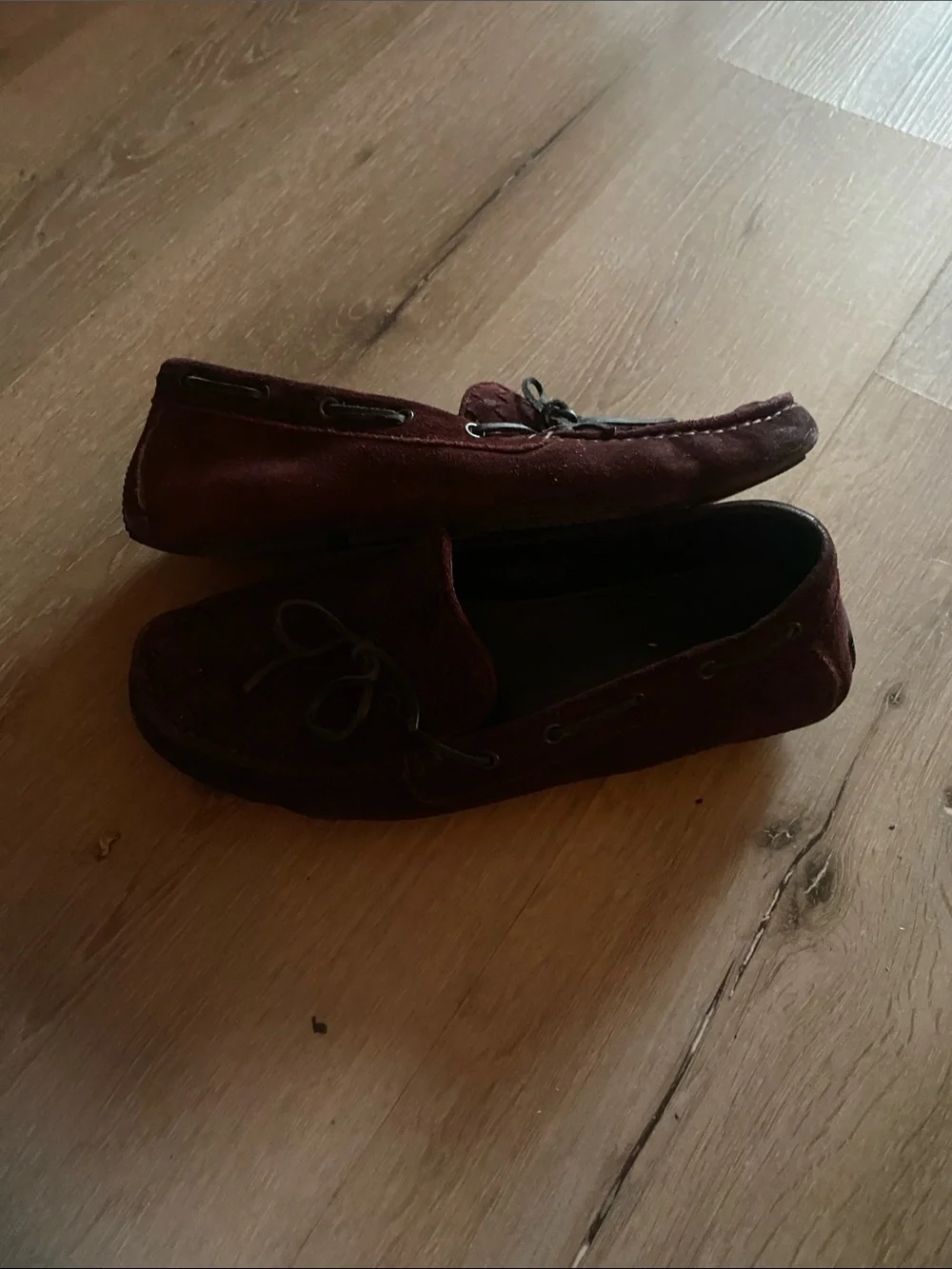 Bottega Veneta Burgundy Woven Suede Slip-On Loafers